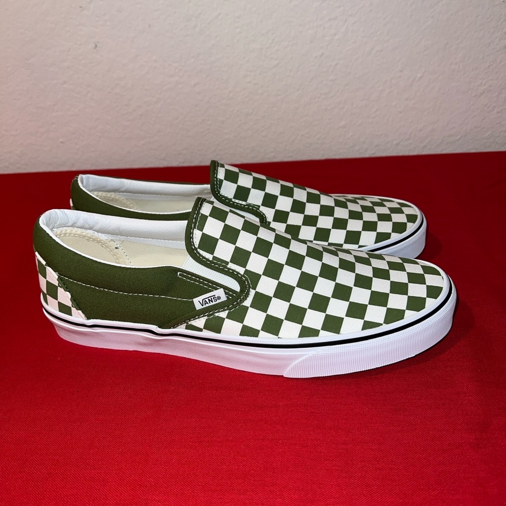 VANS Classic Slip-On Color Theory Checkerboard - 11 - Scarab Green / White - NWB - Picture 3 of 9